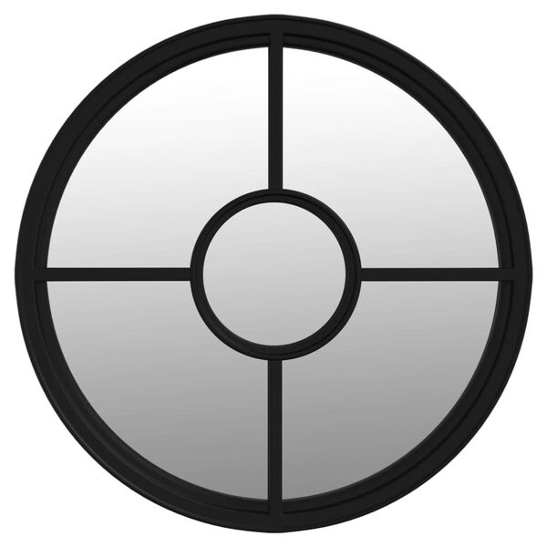 vidaXL Specchio Nero 40x4 cm Ferro Rotondo per Uso Interno