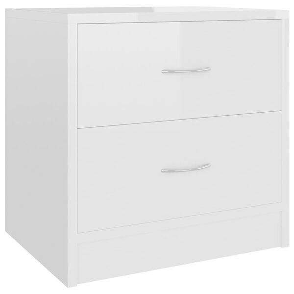 vidaXL Comodini 2 pz Bianco Lucido 40x30x40 cm in Legno Multistrato