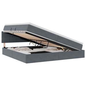 vidaXL Letto con Contenitore Grigio scuro 200 x 200 cm Velluto
