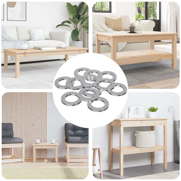 vidaXL Rondelle 12 pcs Argento 10 x 10 x 1,2 mm Ferro