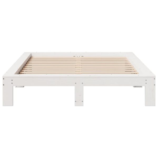 vidaXL Letto senza Materasso Bianco 150x200 cm Legno Massello di Pino