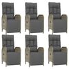 vidaXL Set da Pranzo da Giardino 7 pz con Cuscini in Polyrattan Grigio