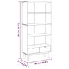 vidaXL Libreria OTTA con 2 Cassetti Marrone e Grigio in Legno di Pino