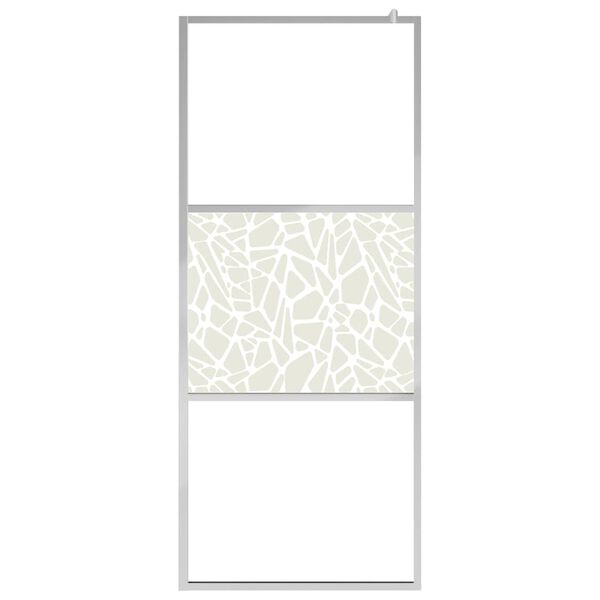 vidaXL Parete per Doccia Walk-in in Vetro ESG Design Pietra 80x195 cm