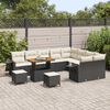 vidaXL Set Divano da Giardino 12 pcs Nero polyrattan