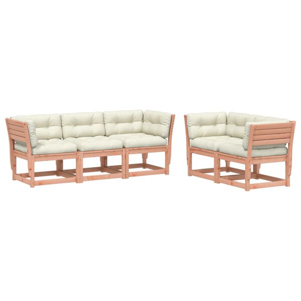 vidaXL Set Divani Giardino 5 pz con Cuscini Legno Massello di Douglas