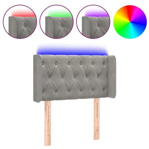 vidaXL Testiera a LED Grigio Chiaro 83x16x78/88 cm in Velluto