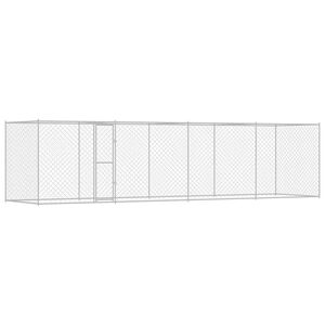 vidaXL Gabbia per cani Argento 800 x 200 x 200 cm Acciaio zincato