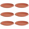 vidaXL Vassoio Rotondo per Fiori 6 pcs Rosso Mattone &Oslash; 23,5 x 2,5 cm