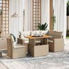 vidaXL Set Divano da Giardino 6 pz con Cuscini Beige in Polyrattan