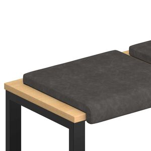 vidaXL Cuscino per panchina 2 pz Similpelle Nero Profondit&agrave; 35 cm