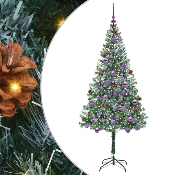 vidaXL Albero di Natale artificiale Verde 180 cm PVC e Acciaio