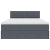 vidaXL Letto con contenitore e LED Grigio scuro 140 x 190 cm Velluto