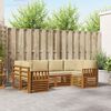 vidaXL Set divano sezionale 6 pcs Naturale Legno di Acacia Massello