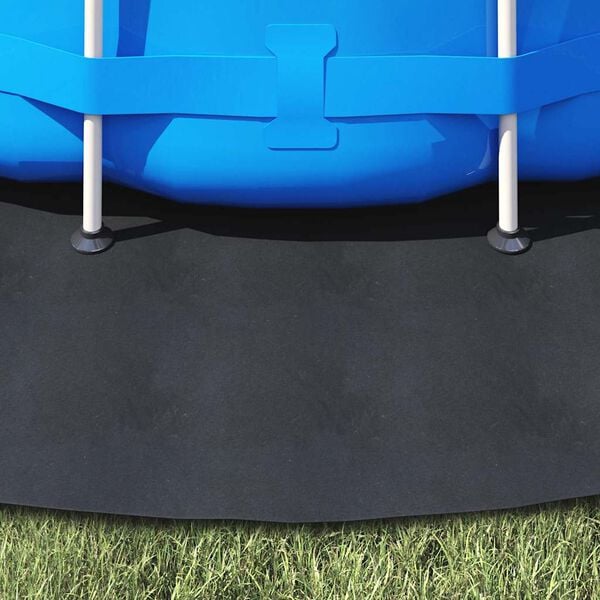 vidaXL Telo per Fondo Piscina Nero Ø 396 cm Geotessile in Poliestere