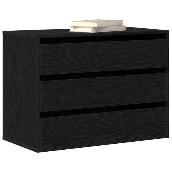 vidaXL Mobile con Cassetti Nero 80 x 41 x 58 cm Legno multistrato