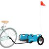 vidaXL Rimorchio da Bici Blu Oxford e Ferro