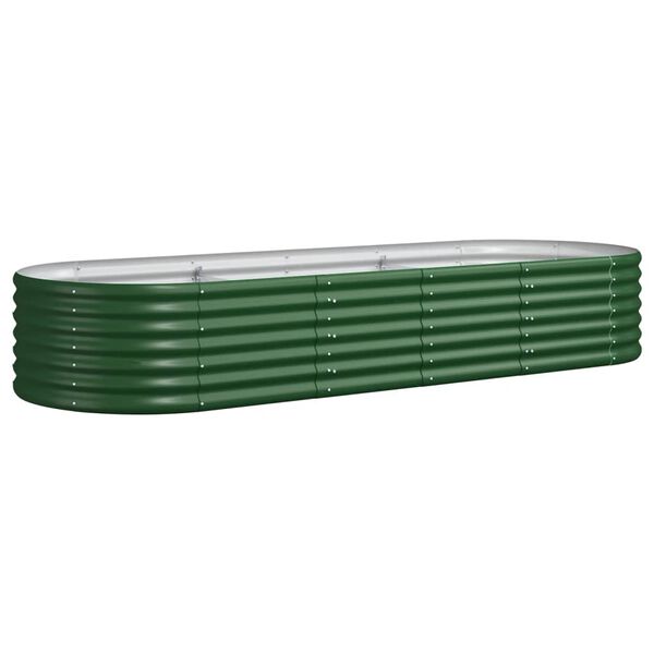 vidaXL Letto Giardino Acciaio Zincato 224x80x36 cm Verde