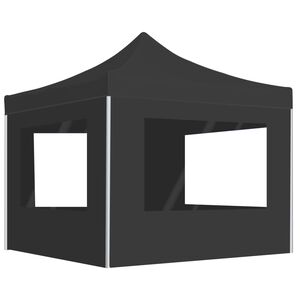vidaXL Gazebo Pieghevole con Pareti Alluminio 2x2 m Antracite