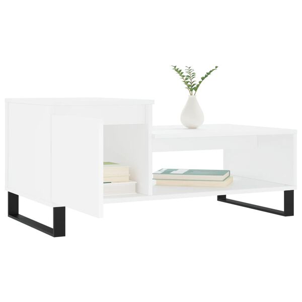 vidaXL Tavolino da Salotto Bianco 100x50x45 cm in Legno Multistrato
