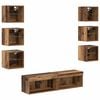 vidaXL Mobile TV 8 pz Legno vecchio Vetro