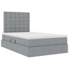 vidaXL Letto con Contenitore con materasso Grigio chiaro 120 x 200 cm