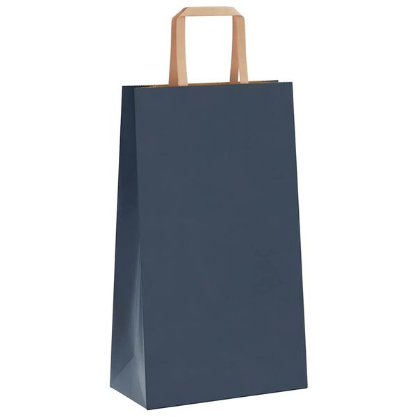 vidaXL Sacchetti di Carta 250 pz con Manici Blu 21x11x36 cm