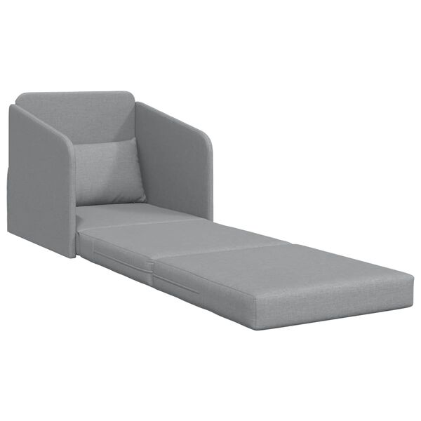 vidaXL Divano letto 60cm Grigio chiaro Tessuto
