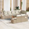 vidaXL Set Divano da Giardino con cuscino 9 pcs Beige polyrattan