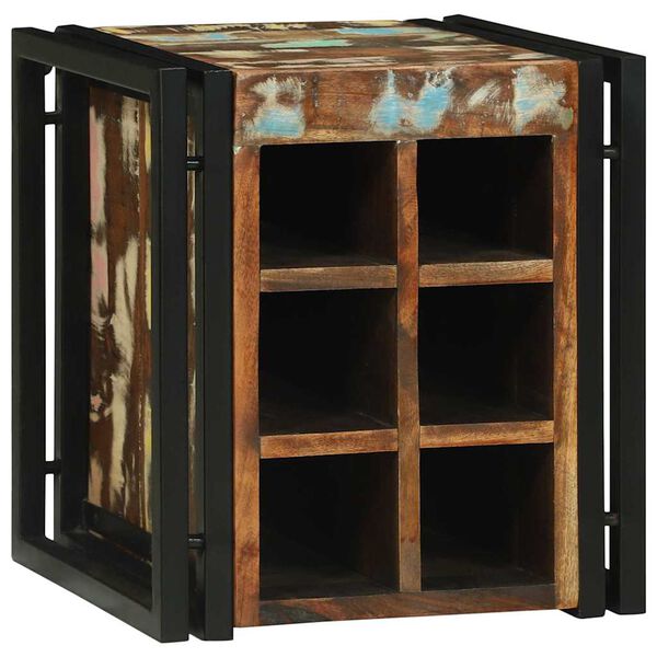 vidaXL Portabottiglie 35 x 35 x 39 cm Legno Recuperato Massello