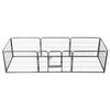 vidaXL Box per Cani con 8 Pannelli in Acciaio 60x80 cm Nero