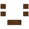 vidaXL Mobili TV a Muro con LED 6pz Rovere Marrone Legno Multistrato
