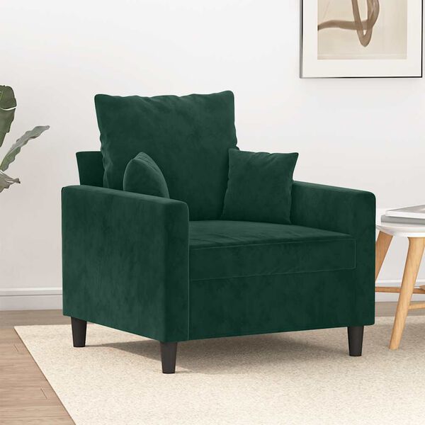 vidaXL Poltrona Verde Scuro 60 cm Velluto