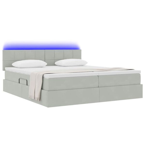 vidaXL Letto con testiera Grigio chiaro 180 x 200 cm Velluto