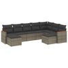 vidaXL Set Divano da Giardino 9 pz con Cuscini Grigio in Polyrattan