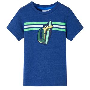 vidaXL Maglietta da Bambino Blu Scuro M&eacute;lange 128