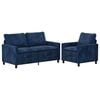 vidaXL Set di divani 2 pz Blu navy Poliestere