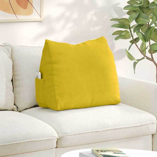 vidaXL Cuscino per Schiena Giallo 60 x 20 x 50 cm Tessuto in Cords