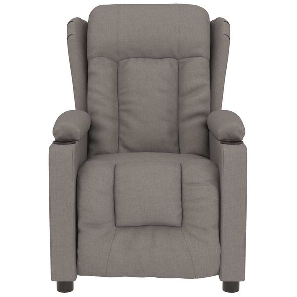 vidaXL Poltrona Massaggiante Tortora in Tessuto