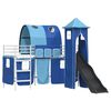 vidaXL Struttura del letto loft per bambini Bianco e Blu 74,5 x 190 cm