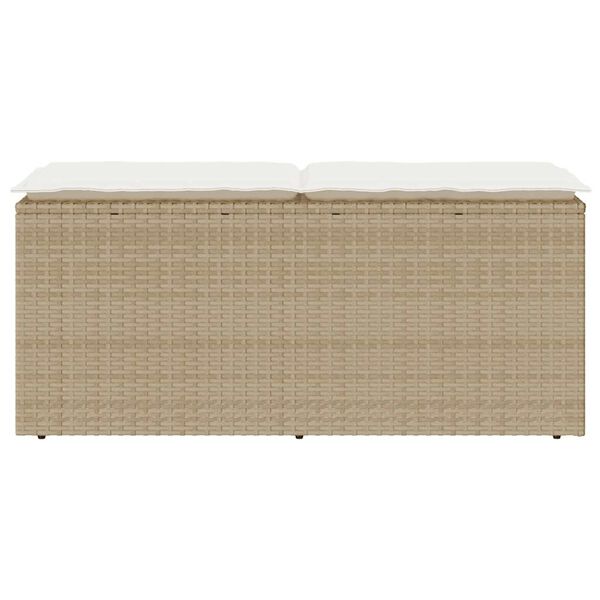 vidaXL Panca da Giardino con Cuscino Beige 110x40x44 cm in Polyrattan