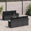 vidaXL Set Divano da Giardino con cuscino 7 pcs Nero polyrattan