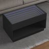 vidaXL Tavolino da Salotto con LED Infinity Nero 90x50x50 cm