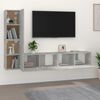 vidaXL Set di Mobili Porta TV 4 pz Grigio Cemento in Legno Multistrato