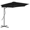 vidaXL Ombrellone da Giardino con Palo in Acciaio Nero 300x230cm