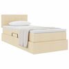 vidaXL Letto con contenitore e materasso Crema 90 x 190 cm