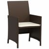 vidaXL Set Bistrò 3 pz con Cuscini Marrone in Polyrattan