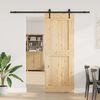 vidaXL Porta Scorrevole con Set Hardware 85x210 cm Legno Massello Pino
