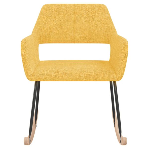 vidaXL Sedia a Dondolo Gialla in Tessuto