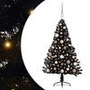 vidaXL Albero di Natale artificiale con luci integrate Nero 120 cm PVC